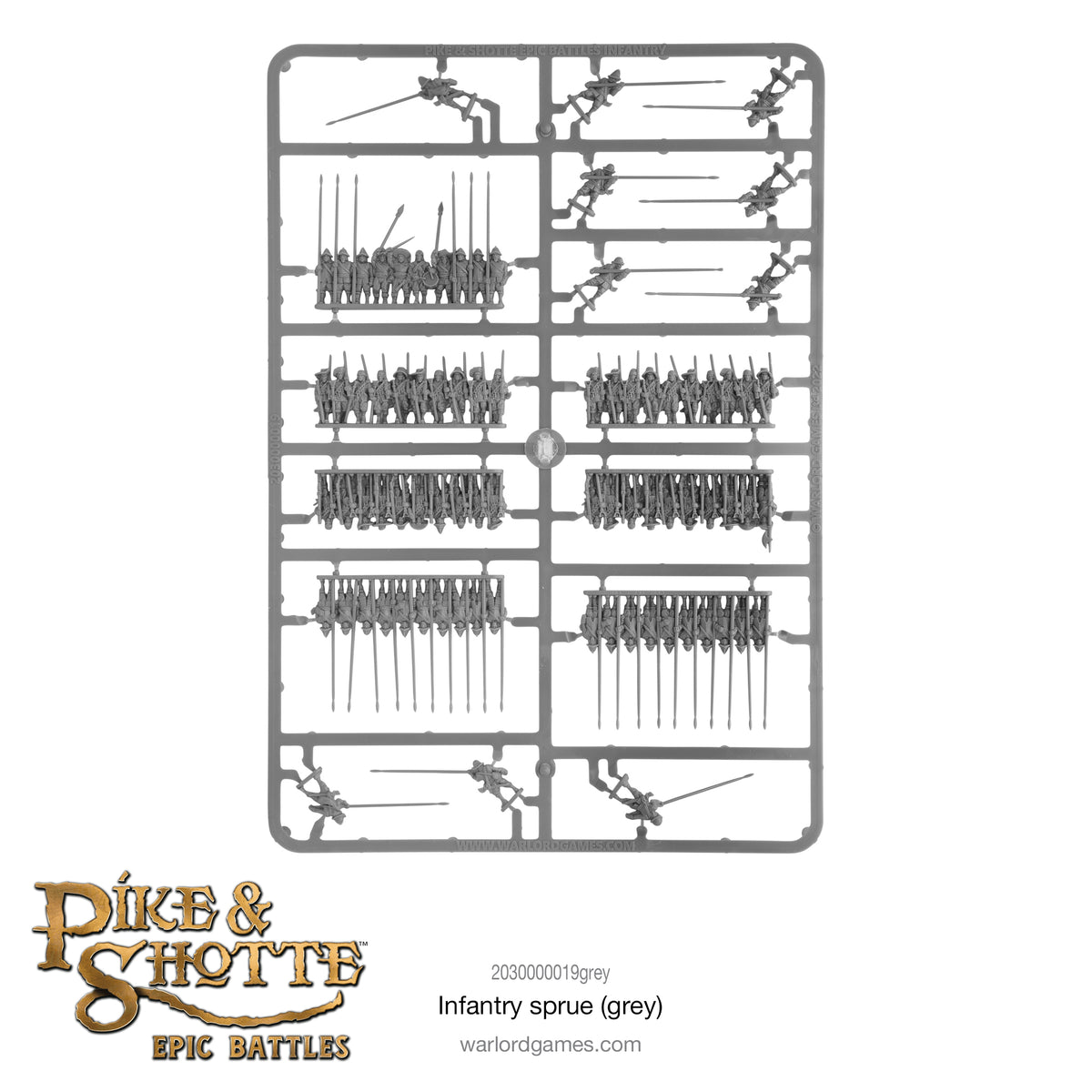 Pike & Shotte Epic Battles infantry sprue (grey)