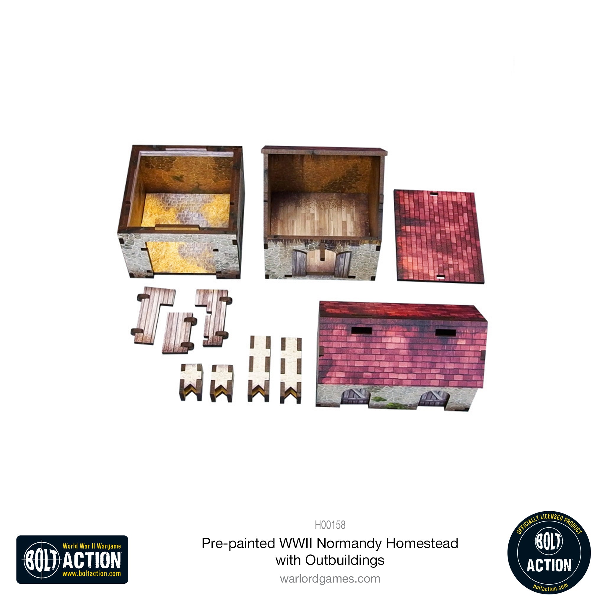 Bolt Action: Pre-painted WWII Normandy Homestead with Outbuildings