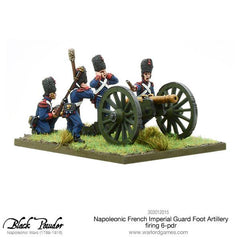 Napoleonic French Imperial Guard Foot Artillery firing 6-pdr