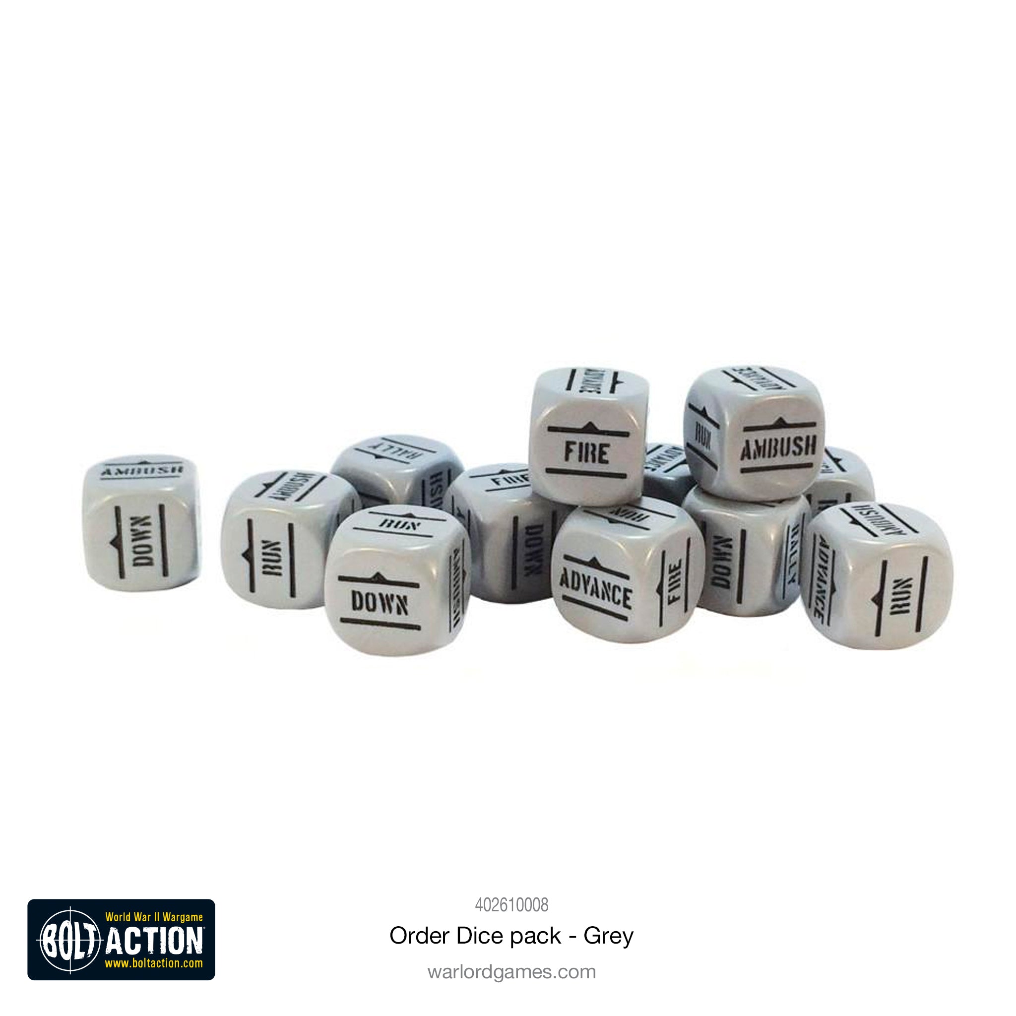 Bolt Action: Orders Dice Pack - Grey