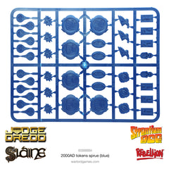 Plastic 2000AD tokens sprue Blue