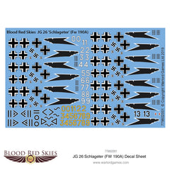 JG 26 Schlageter (Fw 190A) decal sheet