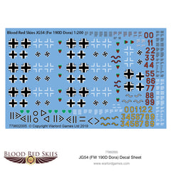 JG54 (Fw 190D Dora) decal sheet