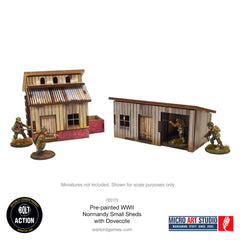 Pre-painted WW2 Normandy Small Sheds with Dovecote