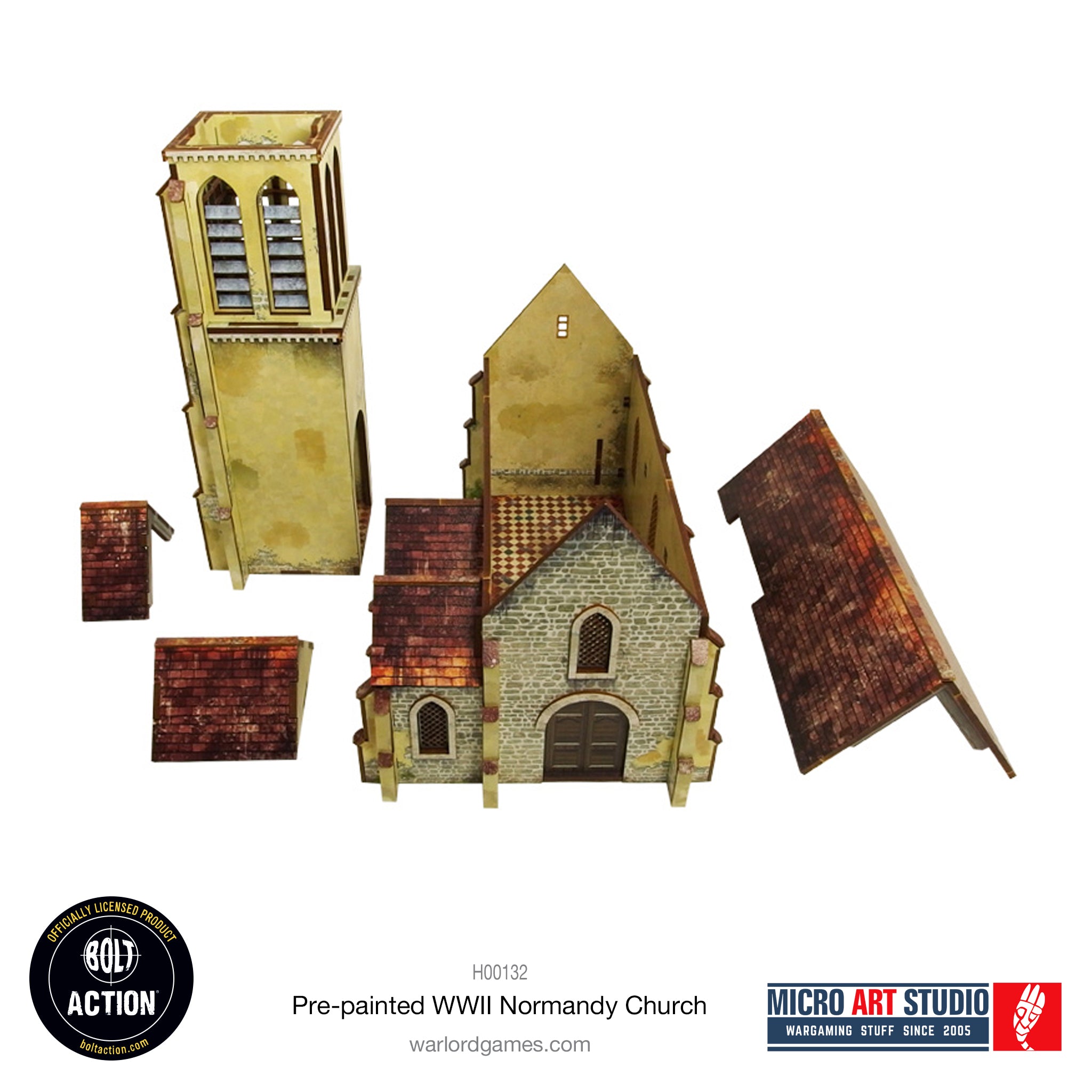 Pre-painted WW2 Normandy Church