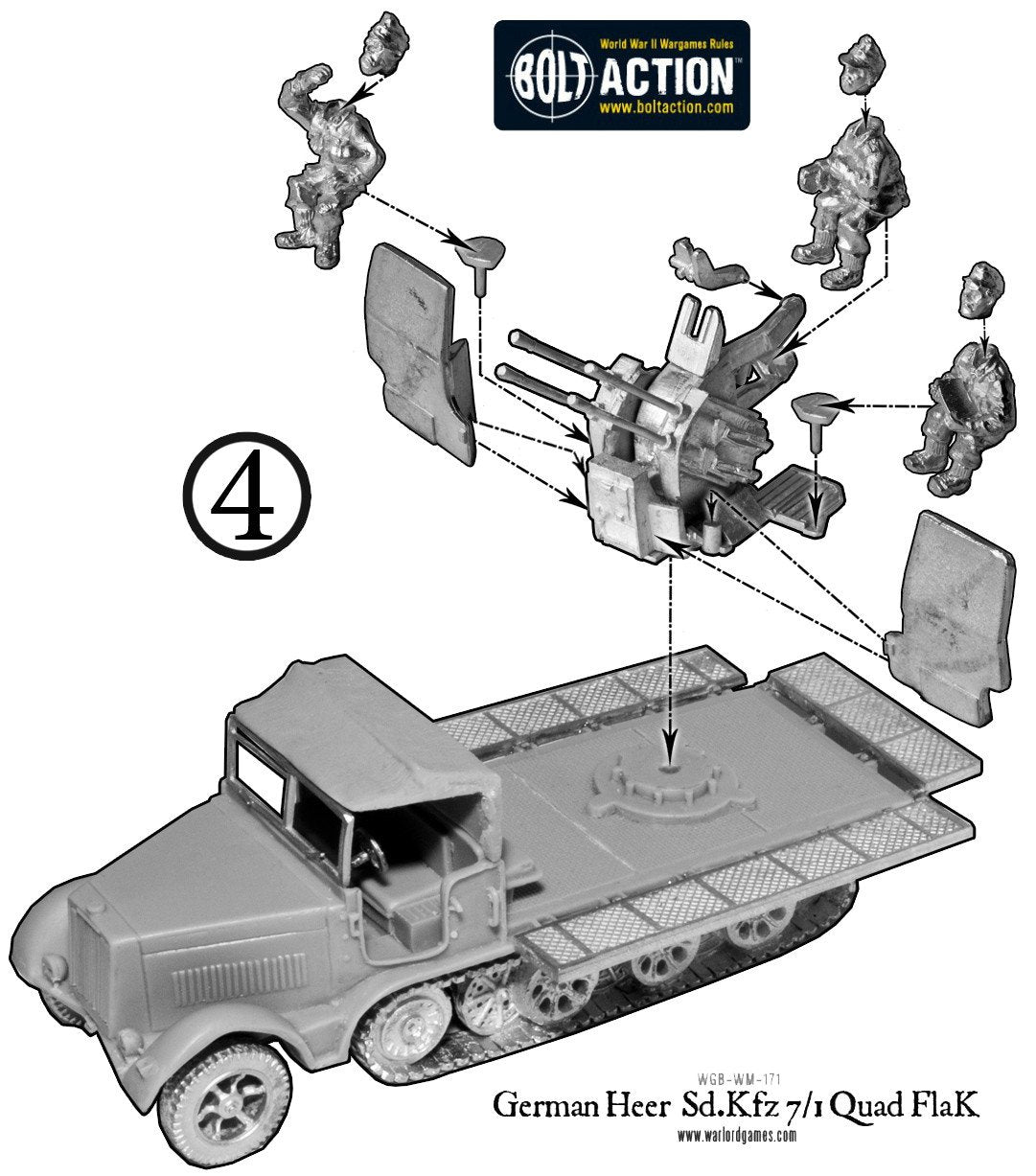 German Heer Sd.Kfz 7/1 quad FlaK