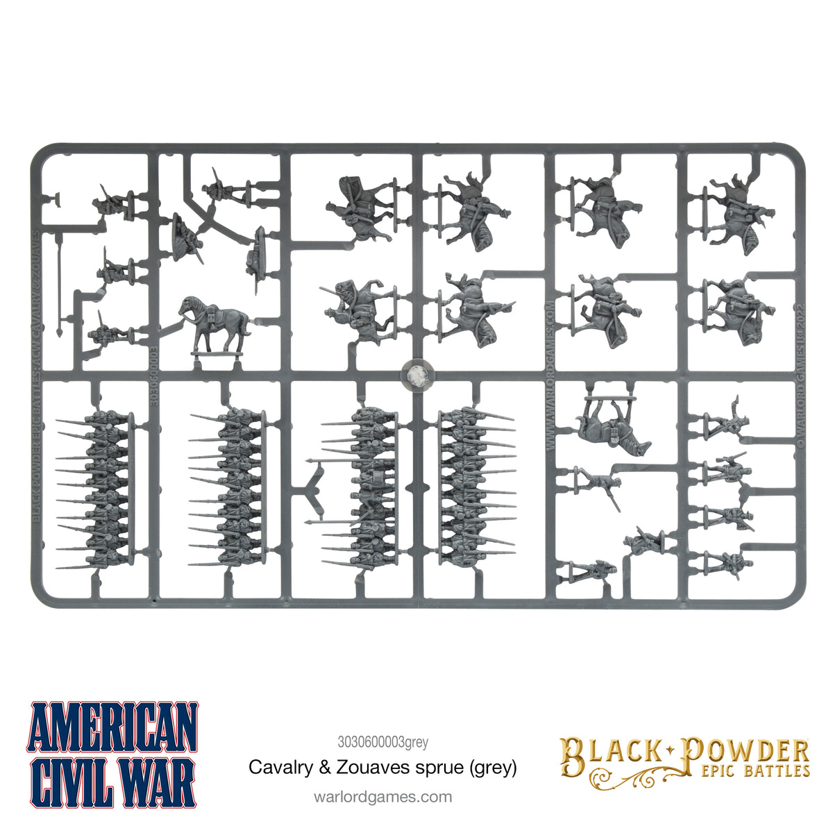 Black Powder Epic Battles ACW Cavalry & Zouaves sprue (grey)