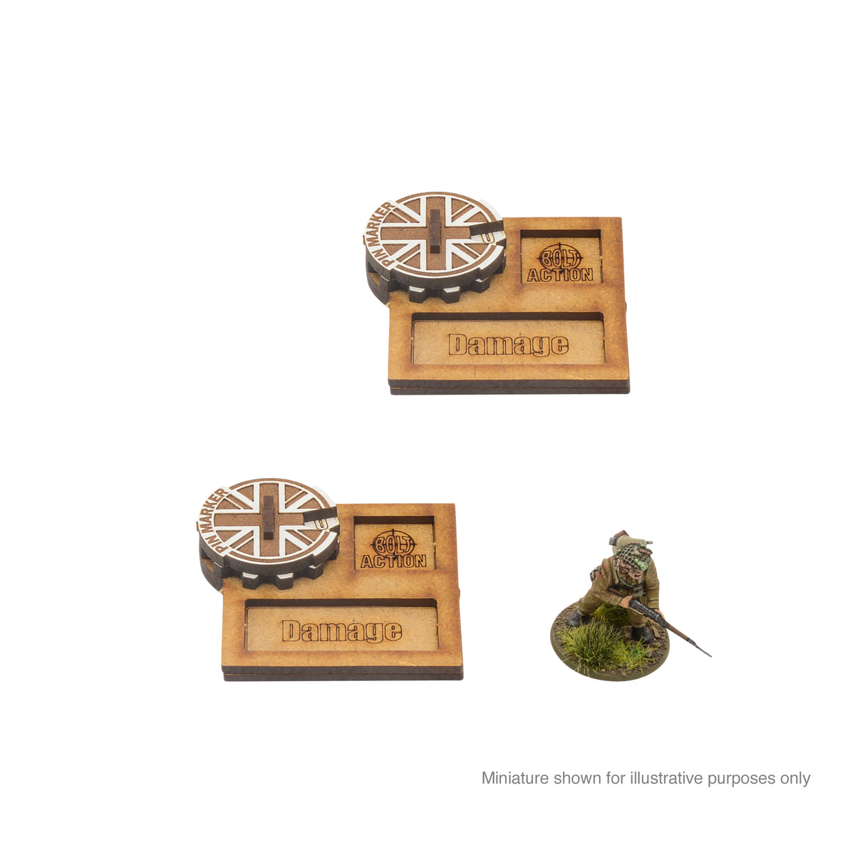 Bolt Action MDF Vehicle Pin Markers - Great Britain