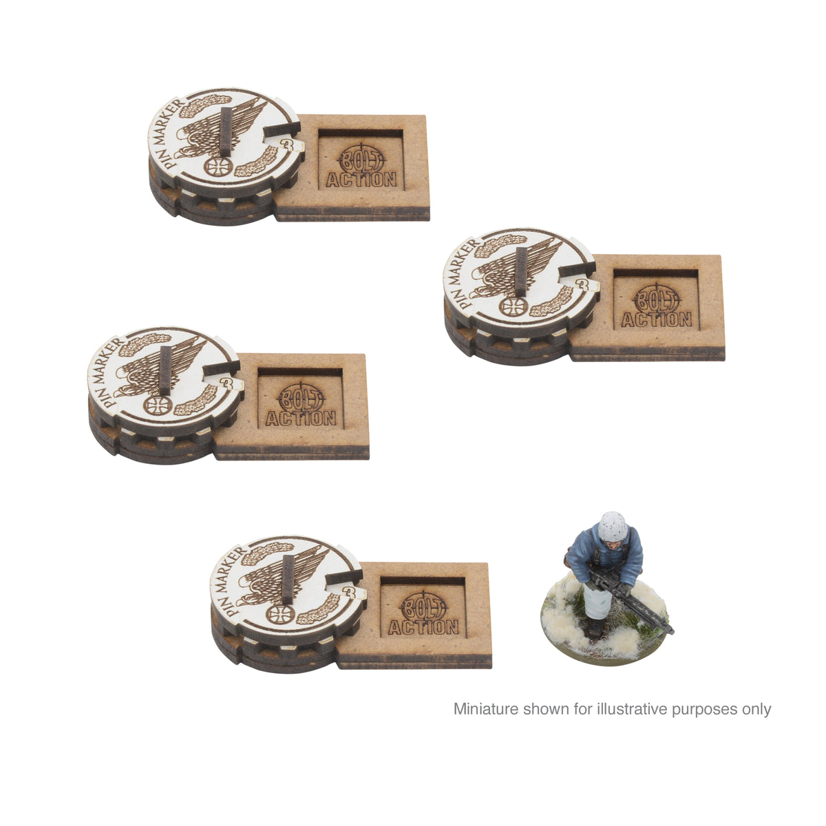 Bolt Action MDF Unit Pin Markers - Fallschirmjäger