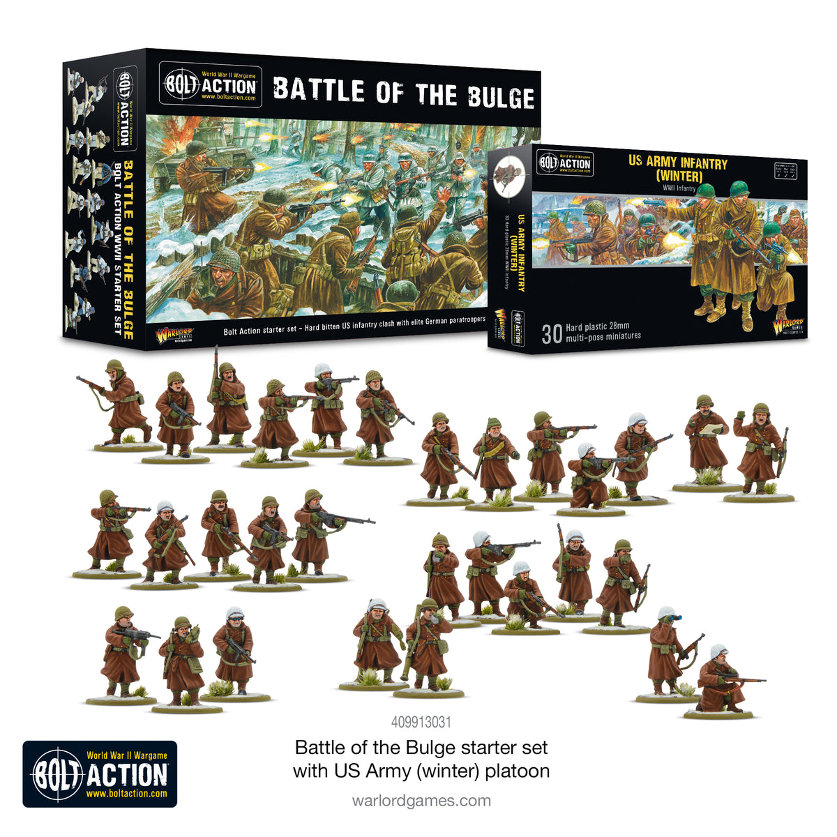 Bolt Action - Battle of the Bulge Starter Set with US Army (Winter) Platoon