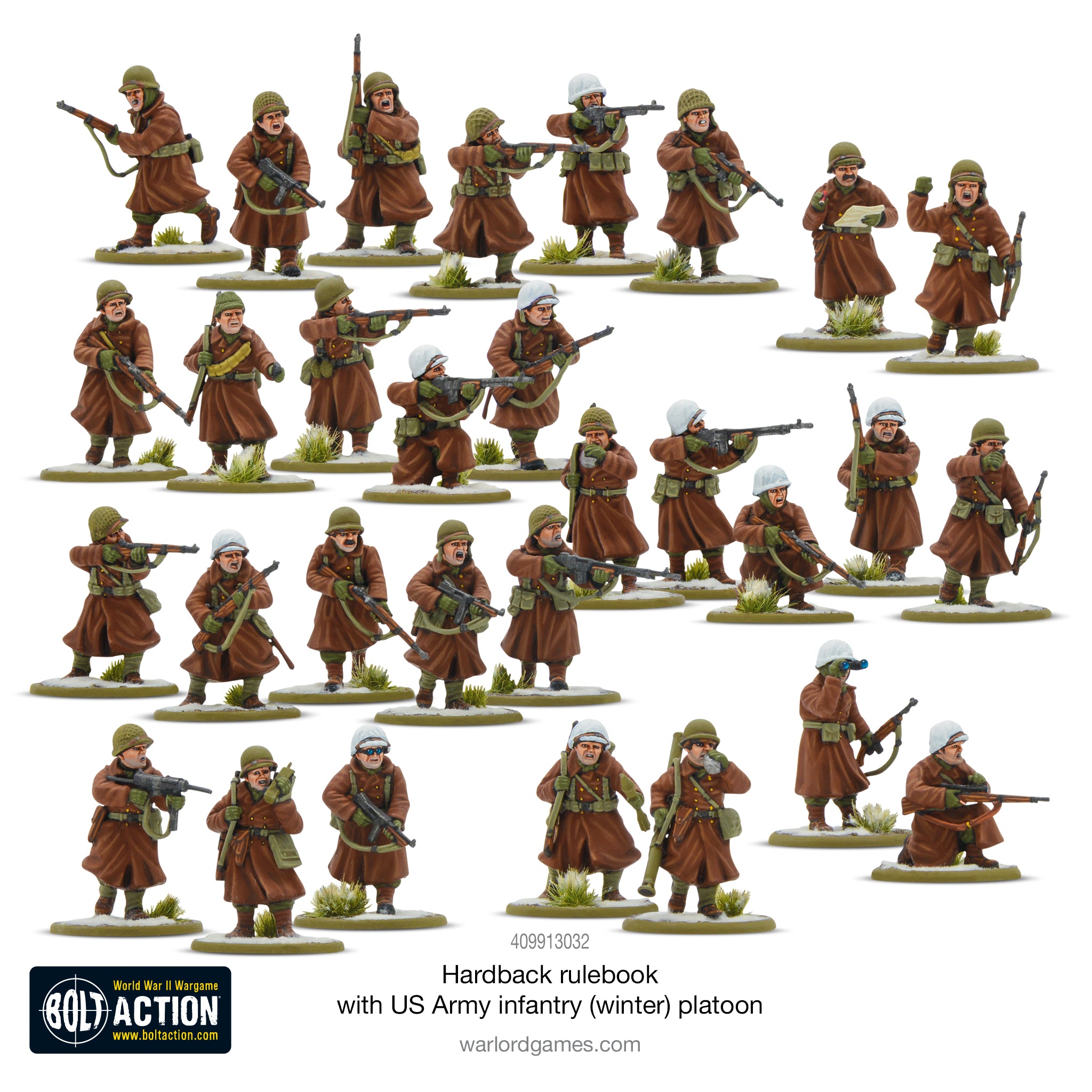 Bolt Action - Hardback Rulebook with US Army (Winter) Platoon