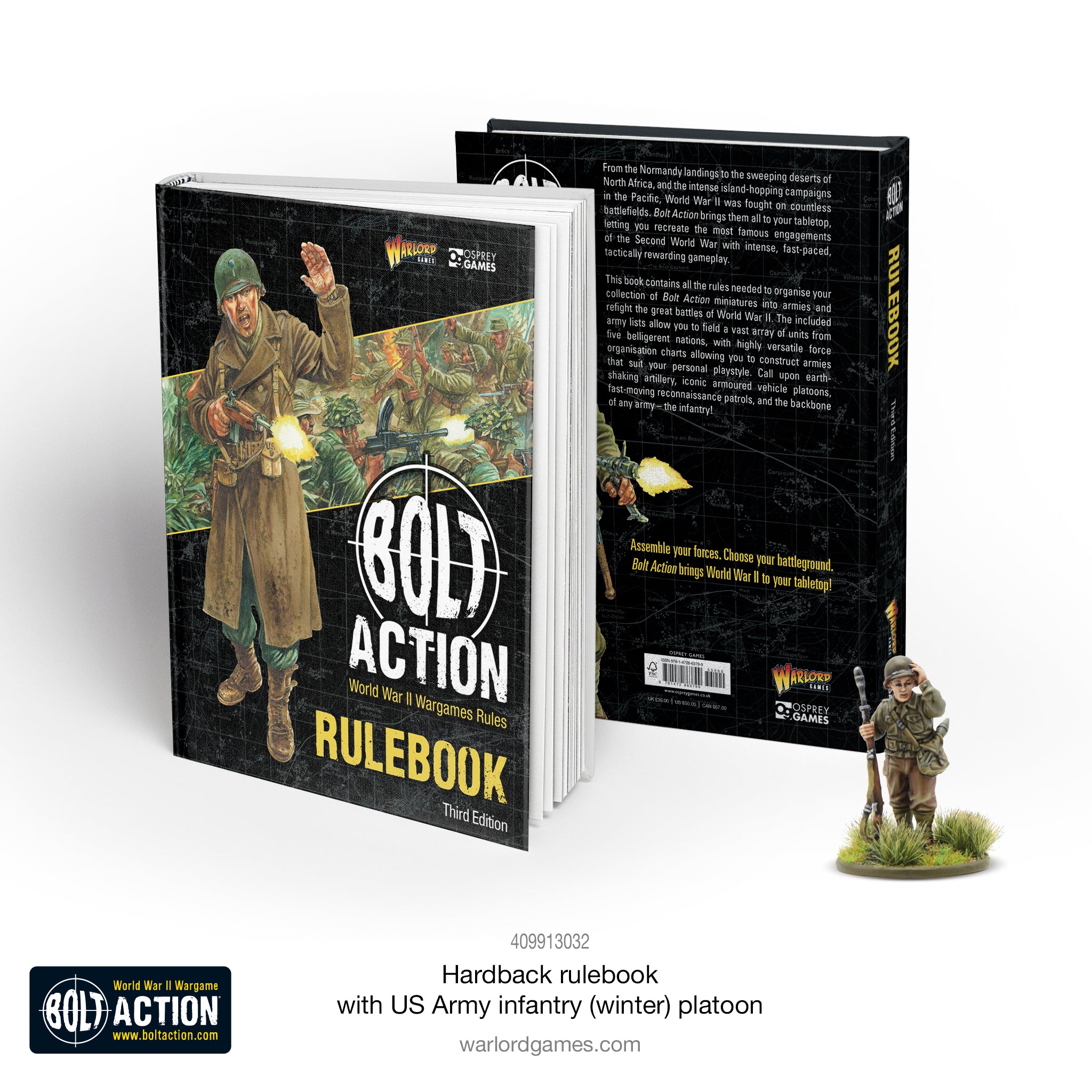 Bolt Action - Hardback Rulebook with US Army (Winter) Platoon