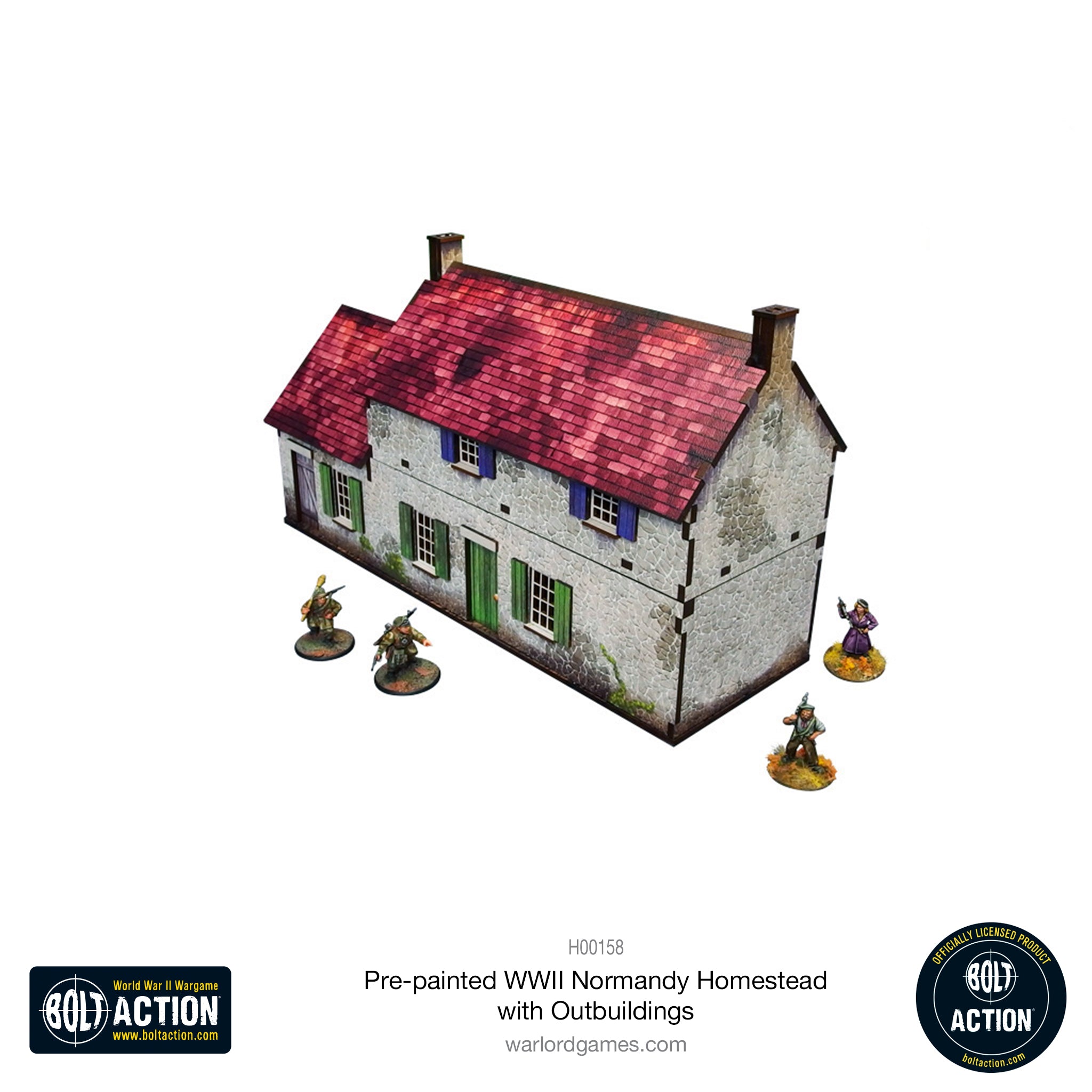 Bolt Action: Pre-painted WWII Normandy Homestead with Outbuildings