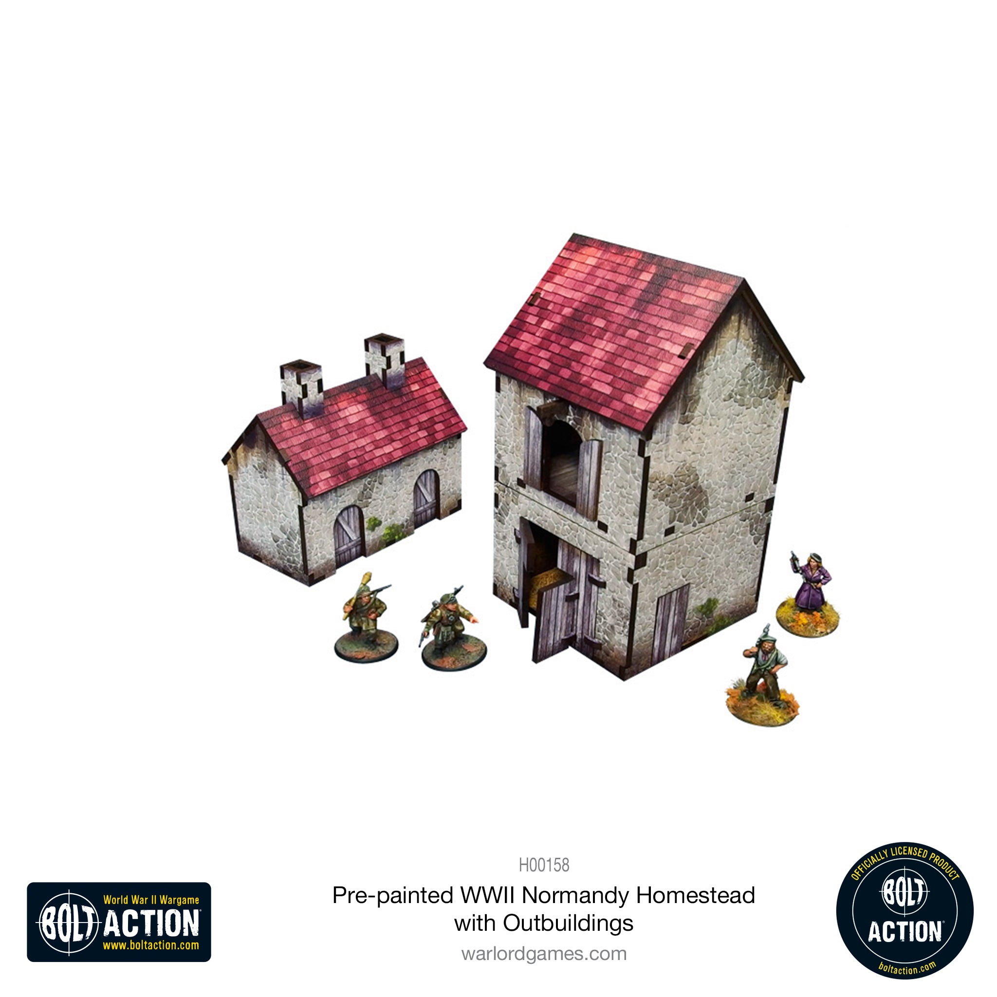Bolt Action: Pre-painted WWII Normandy Homestead with Outbuildings