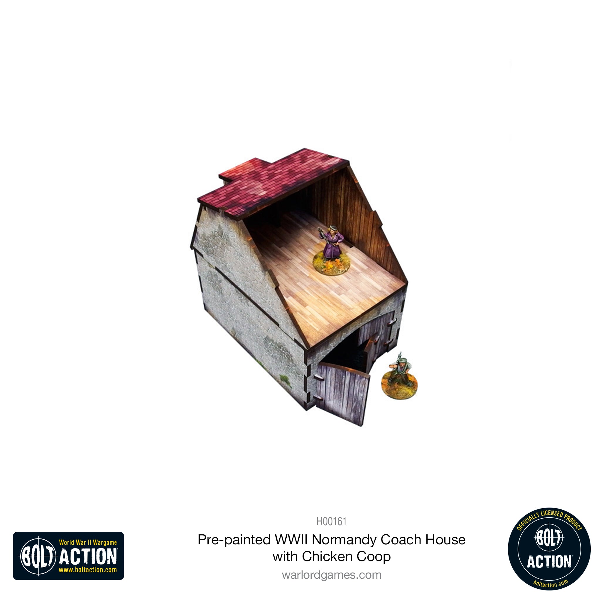 Bolt Action: Pre-painted WWII Normandy Coach House with Chicken Coop