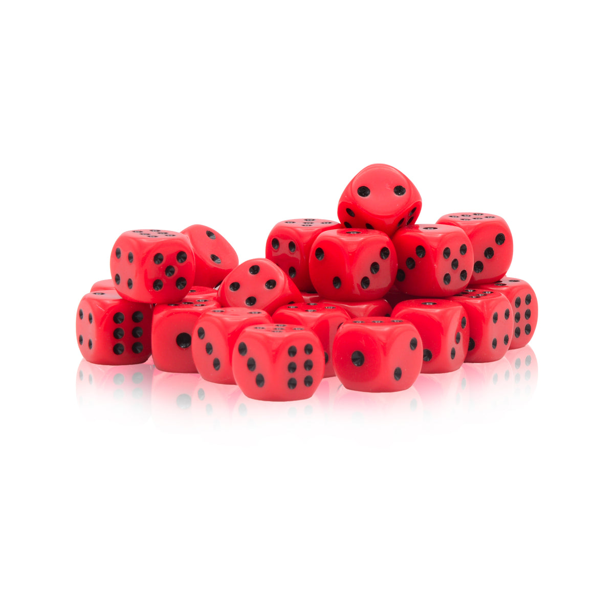 Spot Dice 10mm - Red with Black Spots (30)