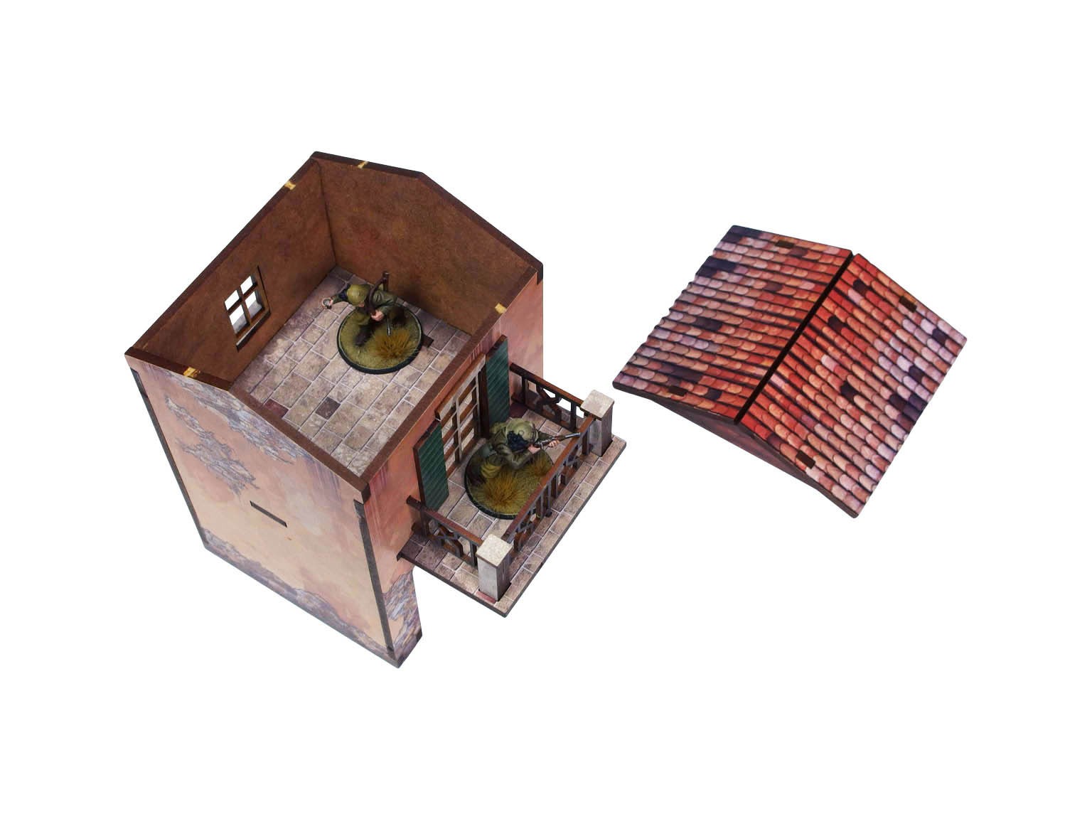 WW2 Italy Gate Balcony (1) PREPAINTED [28mm/1:56]