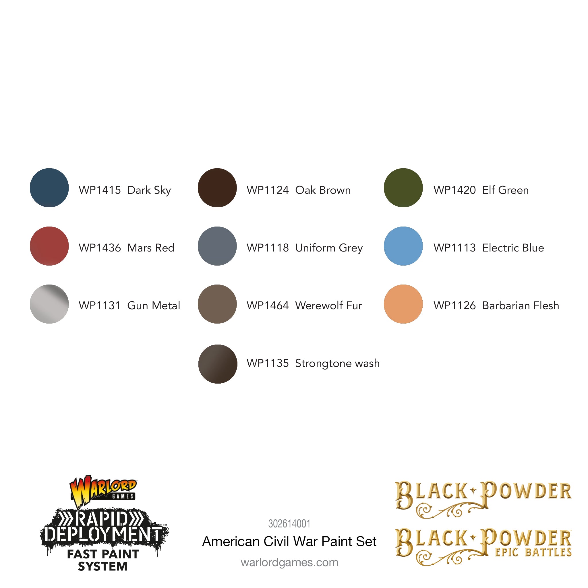 Black Powder: American Civil War paint set
