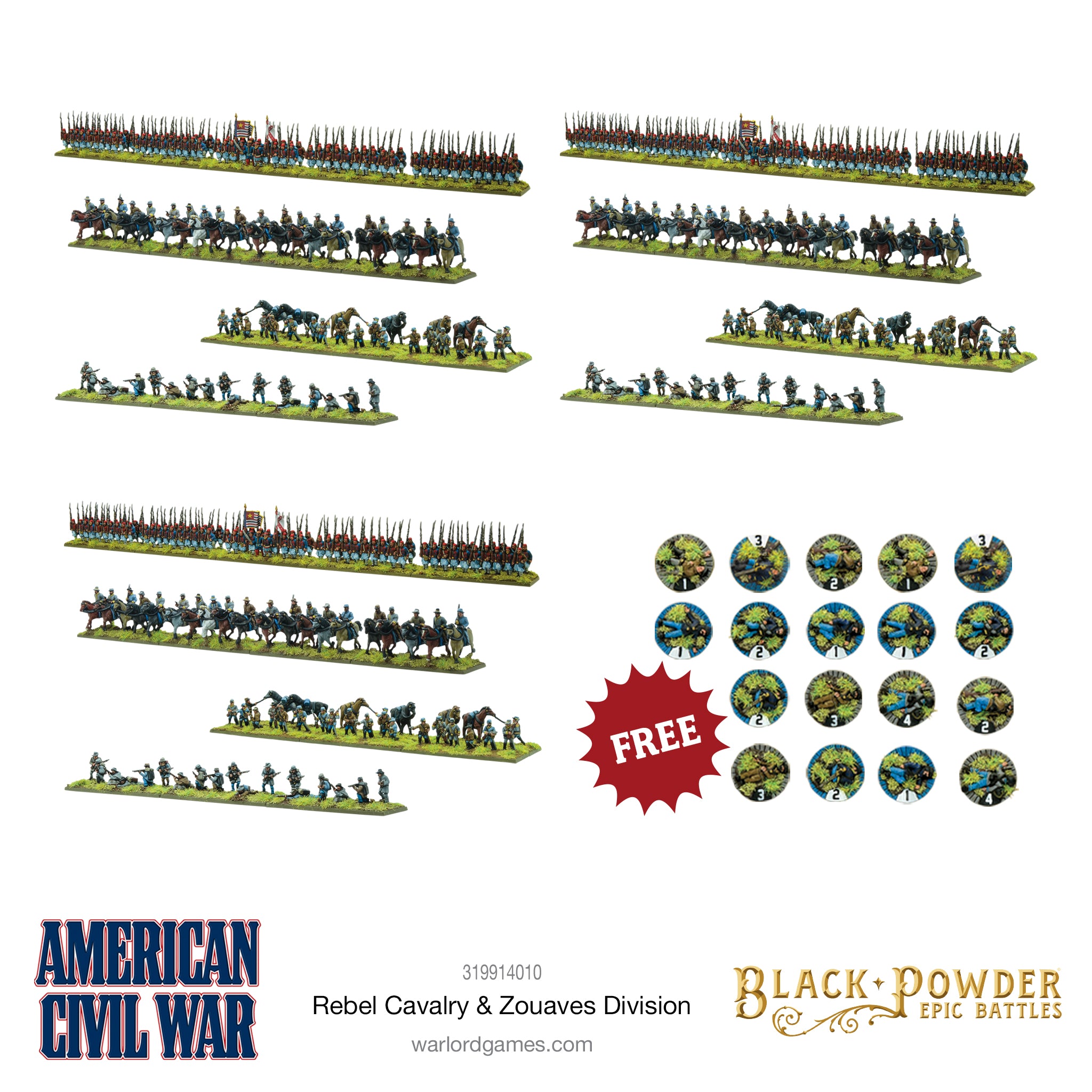 Black Powder Epic Battles - American Civil War Rebel Cavalry & Zouaves Division