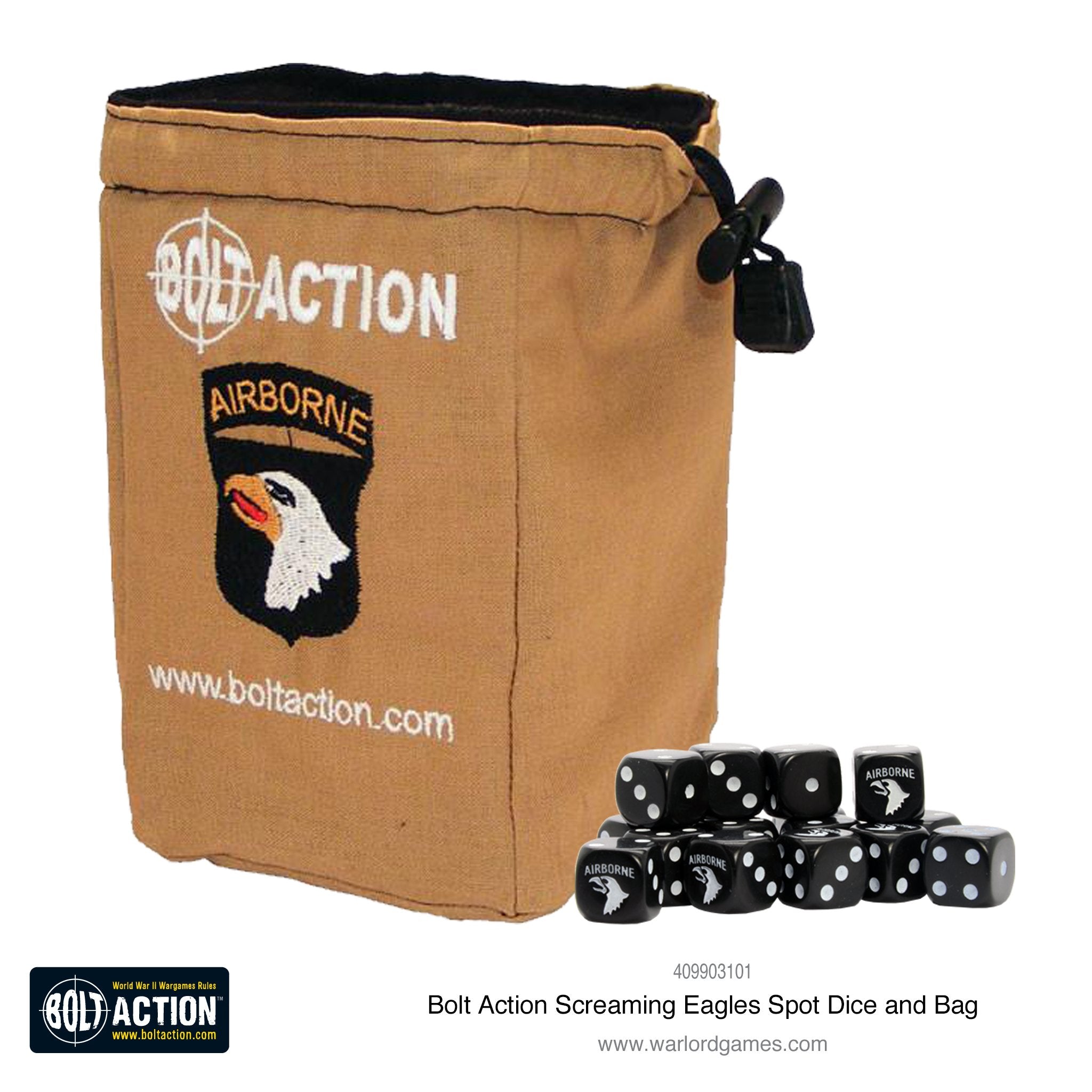 Screaming Eagles D6 and dice bag