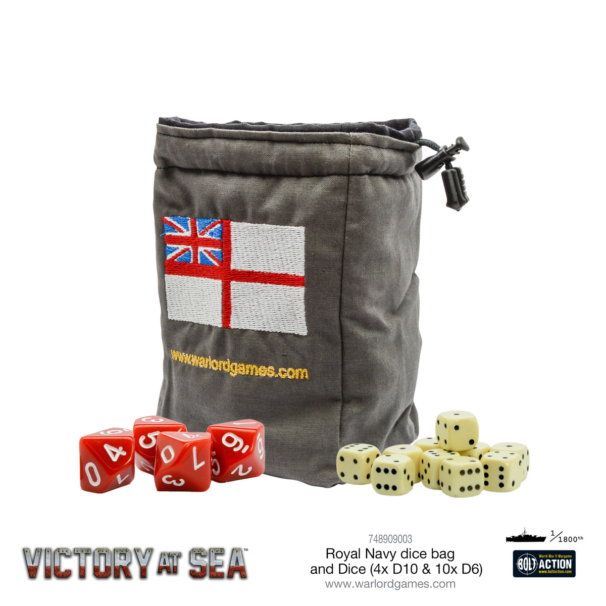 Victory at Sea - Royal Navy Dice and Dice Bag
