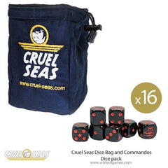 Cruel Seas Dice Bag & Commandos Dice Pack