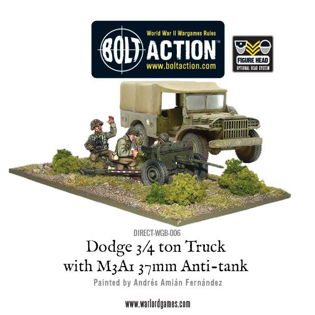 Dodge 3/4 ton Truck with M3A1 37mm Anti-tank gun