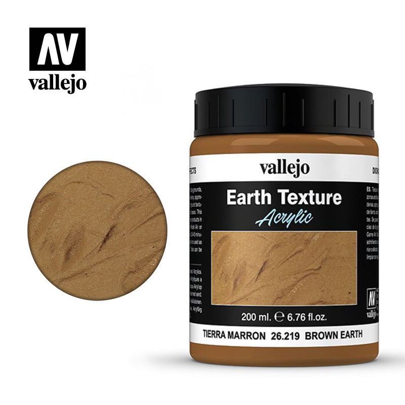 Vallejo Acrylic Earth Texture - Brown Earth 200ml