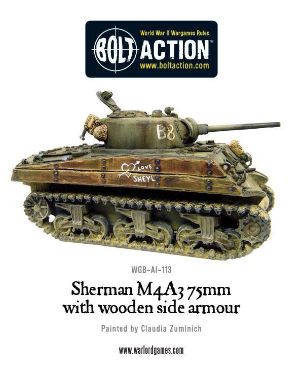 Sherman M4A3 (75mm) with wooden armour
